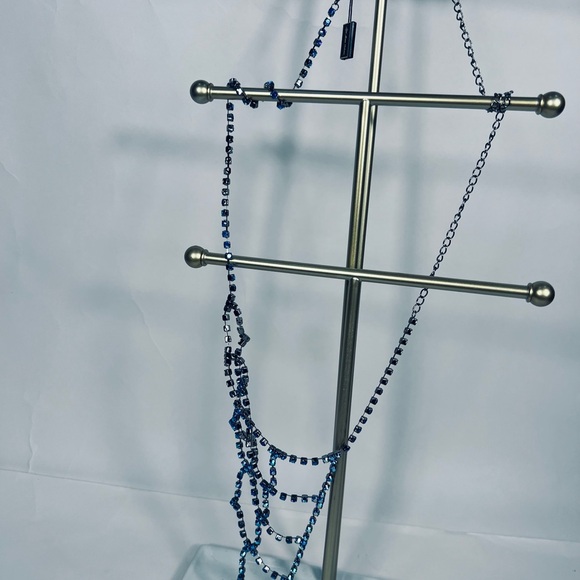 Belt by Fifth Avenue Collection Swarovski Crystal Blue Chain Rhinestone Y2K Glam - Picture 12 of 15